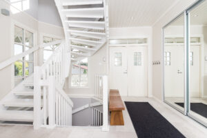 New entrance with new tile flooring